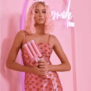 32mm Jumbo Hair Waver Iron, 3 Barrel Curling Iron Wand with LCD Temp Display, 1.25 Inch Ceramic Tourmaline Triple Barrels, Dual Voltage Hair Crimper, Pink Aleath