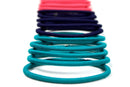 Scunci No-Damage Elastic Stretch Nylon Hairbands in Assorted Colors, 30 Count Scunci