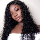 CYNOSURE Lace Front Human Hair Wigs for Black Women Pre Plucked Hairline 150% Denisty Brazilian Water Wave Lace Front Wigs with Baby Hair Natural Black Color(16, Water Wave Wig) CYNOSURE Store