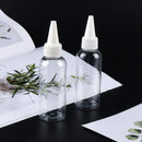 Trendbox 2oz Clear Plastic Bottles Applicator with Twist Top Cap BPA-Free For Hair Oils and Liquids 48 Pack with 48pcs Labels TRENDBOX