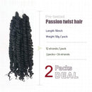 2 Packs Passion Twist Crochet Hair 10 inch Short Bohemian Braids Synthetic Hair Extensions (10Inch2Pcs, 1B) LEONYERI Store