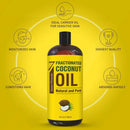 Pure Fractionated Coconut Oil - Big 32 fl oz Bottle - Non-GMO, 100% Natural, Lightweight Massage Oil for Massage Therapy on Skin, Hair, More - Perfect Carrier Oil for Essential Oils Seven Minerals