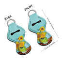WIRESTER Chapstick Holder Keychain, Neoprene Lip Balm Holder Cover for Women, 3 Pack - Sunflowers Blue By Van Gogh + Almond Blossom Van Gogh + Irises Vincent Van Gogh WIRESTER