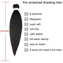 Pre-stretched Braiding Hair Easy Braid Professional Itch Free Synthetic Fiber Corchet Braids Yaki Texture Hair Extensions Hot Water Setting medium brown 8 packs(26 Inch, 1B) Vitality Store