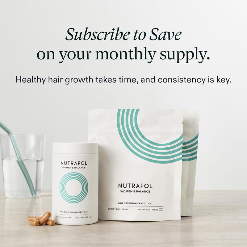 Nutrafol Women's Balance Hair Growth Supplements, Ages 45 and Up, Clinically Proven for Visibly Thicker Hair and Scalp Coverage, Dermatologist Recommended - 1 Month Supply Infinity Warehouse