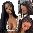 QTHAIR 14A Grade Brazilian Virgin Straight Human Hair Lace Frontal Wigs 4x4 Lace Closure Wigs(20") QTHAIR Store
