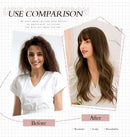 Esmee 24" Synthetic Wigs for Women Dark Roots Long Wig with Bangs Ombre Wavy Hair Realistic Simulation Scalp Middle Part.. Esmee Store