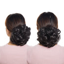 Messy Bun Hair Piece with Combs Clip in Bun Scrunchie Juva Bun Dish Fluffy Wavy Hair Updo Easy Stretch Big Chignon Short Ponytail Hairpiece for Women Brownish Black Benehair