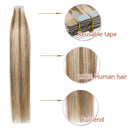 40 PCS 18 Inches Remy Tape In Hair Extensions Invisible Seamless Skin Weft Human Hair Double Side Rooted Tape In Hair Extensions Highlight Straight For Women (100g,