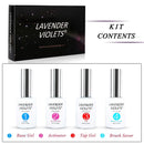Dip-Powder Gel-Liquid-Set with Activator, Base-Top Gel and Brush Savor 0.5oz/Bot Dipping-Powder Acrylic-Nail Manicure Pedicure J775 Lavender Violets