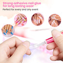 Beetles Long Coffin Fake Nail Tips - 500Pcs Acrylic Press on Nails Clear Artificial False Nails with Nail Glues for Acrylic Nail/Dip Powder Nails/Poly Nail Extension Gel Nail Art DIY Home beetles Gel Polish