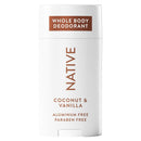 Native Whole Body Deodorant Stick Contains Naturally Derived Ingredients, Deodorant for Men and Women | 72 Hour Odor Protection, Aluminum Free with Coconut Oil and Shea Butter | Coconut & Vanilla Infinity Warehouse