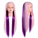 Cosmetology Doll Head Synthetic Fiber Hair Mannequin Head Hair Styling Training Head Manikin Hairdressing Training Model for Practice With Free Clamp FABA