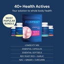 Blueprint Bryan Johnson Longevity Mix - Muscle Builder & Recovery Supplement - Promotes Focus and Balanced Mood - Magnesium, Creatine, L-Theanine, Glutathione & Vitamin C- 30 Servings, Blood Orange Infinity Warehouse