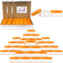 (Quantity: 200 Pieces) Beauticom 5G/5ML Round Clear Jars with ORANGE Lids for Scrubs, Oils, Toner, Salves, Creams, Lotions, Makeup Samples, Lip Balms Beauticom