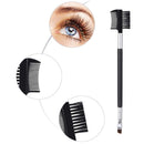 2 PCS Duo Eyebrow Brush, Angled Eyebrow Brush & Eyelash Comb Set Professional Eye Powder Foundation Brush TEOYALL