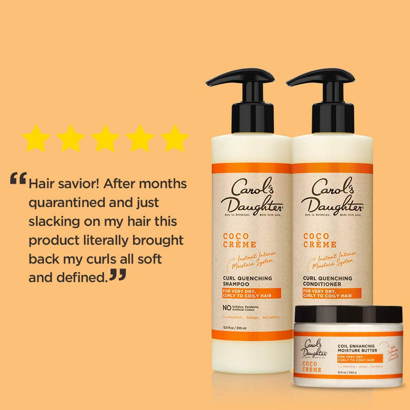Curly Hair Products Gift Set by Carol's Daughter, Coco Creme Sulfate Free Shampoo and Conditioner Set with Silicone Free Hair Butter, for Very Dry Curly Hair, with Coconut Oil and Mango Butter Carol's Daughter