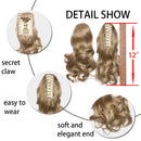 Light Brown 12” Short Curly Claw Ponytail Hair Extension Fluffy Body Wave Pony Tail Clip In On Hairpiece With Claw/Jaw Big Wave One Piece Synthetic Heat Resistant Hair Women Trendy (Light Brown) S-noilite