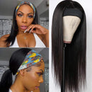 Headband Wig Human Hair Straight Human Hair Wigs for Black Women Glueless None Lace Front Wigs with Headbands Machine Made Brazilian Human Hair Wig 150% Density 28inch Grace Length Store