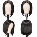 Unice Hair Blunt Cut Bob Human Hair Closure Wig for Black Women, Brazilian Remy Straight Hair Short 4x4 Lace Closure Wigs With Baby Hair 150% Density UNICE Store