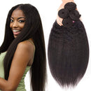 Odir Brazilian Kinky Straight Human Hair 4 Bundles 24 26 28 30 inch Yaki Straight Hair Weave Bundles Unprocessed Brazilian Virgin Human Hair Bundles Natural Color Odir
