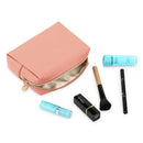 Gonex Small Makeup Bag for Purse, Water-Resistant PU Vegan Leather Travel Cosmetic Pouch with Christmas Gift Box, Portable Toiletry Bag for Women Girls Daily Storage Organizer Pink Gonex