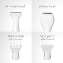 Panasonic Bikini Trimmer and Shaver for Women with 4 Attachments for Gentle Grooming in Sensitive Areas, Wet/Dry, Battery-Operated – ES-WV60-S (White / Silver) Panasonic