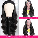 Hedy Headband Wig Human Hair Wigs for Black Women Glueless Brazilian Body Wave Head Scarf Wigs None Lace Front Wigs Human Hair 150% Density(24 inches) Hedy