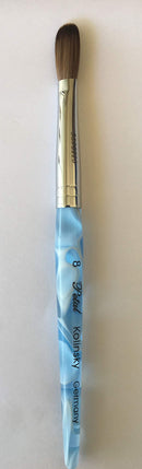 Blue Handle CRIMPED 100% Kolinsky Acrylic Nail Brush (Crimped 8) Blue Handle