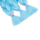 Jumbo Braiding Hair 24 inch Jumbo Braid Hair Extensions Ombre Jumbo Box Braids Crochet Hair Long for Women Kids DIY High Temperature Synthetic Fiber 2 Tones Dark Blue+ Sky Blue 1 Bundle Benehair