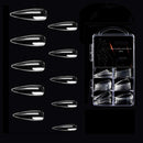 JASSINS False Nail Tips Artificial Nails,100 PCS Fake Clear Full Cover Nails 10 Sizes (Long Stiletto) JASSINS
