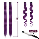 Winsky Purple-red Clip in Colored Hair Extensions 100% Real Human Hair - Straight Highlights Girls Clip on Hairpieces 5 Pieces/Set (18inch, Purple-red） Winsky