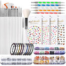 Nail Brushes for Nail Art, Teenitor Nail Art Kit, Nail Art Brush, Nail Dotting Tools, Butterfly Nail Art Stickers, Nail Rhinestones, Nail Foil, Nail Striping Tapes, Nail Dust Brush Teenitor