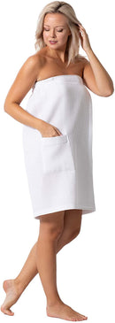 Quick Dry, Lightweight Waffle Spa/Bath Wrap with Adjustable Closure & Elastic Top Robe Direct