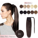 100% Remy Human Hair 22 Inches Long Straight Silky Ponytail Extensions One Piece Wrap Around Human Hair Ponytail With Comb Clip in Pony Tail Extensions 150g