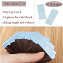 20 PCS Rooted Tape In Hair Extensions Real Human Hair Invisible Seamless Skin Weft Double Side Tape Remy Human Hair Hightlight Long Straight For Women (24'',50g,