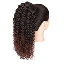Vigorous Curly Ponytail Extension for Women Brown Color Drawstring Ponytail Curly for African Women Short Afro Kinky Ponytail Extension.(4