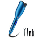 MIUOPUR Automatic Hair Curling Iron with Ceramic Ionic Barrel, Smart Anti-Stuck, Auto Rotating Hair Curling Wand with Temperature Display and Timer, Professional Hair Curler Styling Tool - Blue. MIUOPUR