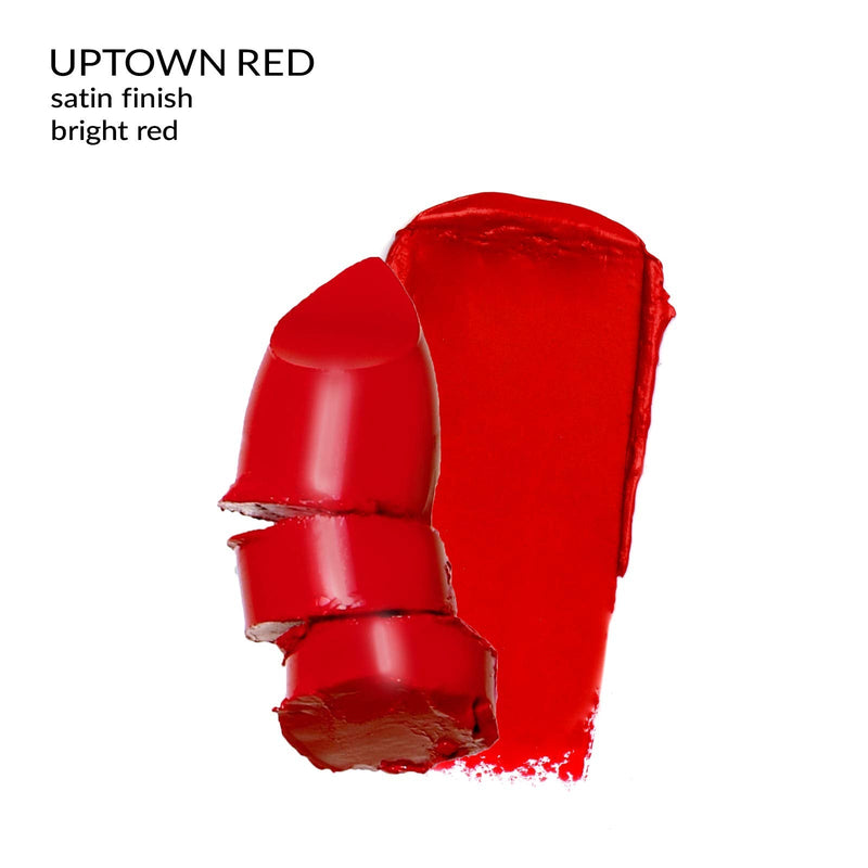True + Luscious Super Moisture Lipstick - Vegan and Cruelty Free, Non Toxic Formula - 0.12oz, Shade: Uptown Red True + Luscious