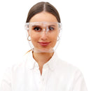 Clear Face_Mask Shield, 2 Pack Safety Transparent_Face_Mask with Glasses Frame Full Face Protective Reusable Goggle Shield Anti-Fog Anti-Spitting & Scratch Resistant Suitable for Indoor and Outdoor Activities shuang qing