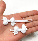 Tara Girls Self Hinge Bow Hair Barrettes 18 Pieces Selection (White) Tara