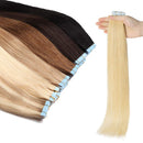 Tape In Hair Extensions Real Human Hair Invisible Seamless Skin Weft Double Side Tape Remy Human Hair Hightlight Balayage Natural Long Straight For Women(14'',30g/20pcs,