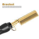 Hot Comb Hair Straightener, Electric Heating Comb, Portable Travel Anti-Scald Beard Straightener Press Comb, Ceramic Comb Security Portable Curling Iron Heated Brush REDESS