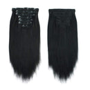 Sassina Light Yaki Straight Clip in Hair Extensions Human Hair Double Wefts Clip in Extensions for African American Black Women 120 Grams Jet Black 16 Inch Sassina Store