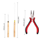 Orgrimmar Hair Extension Tool Kit Hair Extension Remove Pliers Pulling Hook 500 PCS Micro Silicone Rings Bead Device Tool Kits for Professional Hair Styling Tools Accessory (Light Brown) Orgrimmar