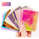 YESORNO Holographic Flame Nail Stickers 16PCS Fire Flame Nail Art Decals Stickers Nail Reflections Tape Adhesive Foils DIY Decoration YESORNO