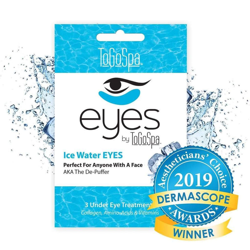 Ice Water EYES by ToGoSpa – Premium Anti-Aging Collagen Gel Pads for Puffiness, Dark Circles, and Wrinkles – Under Eye Rejuvenation for Men & Women - 1 Pack - 3 Pair ToGoSpa