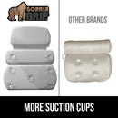 Gorilla Grip Comfort Slip Resistant Large Thick Soft Waterproof Relaxing Spa Bath Pillow, Fits Curved or Straight Back Tubs, Cushion Support Head and Neck in Tub, Bathtub Accessory, 3 Panel, Gray Gorilla Grip