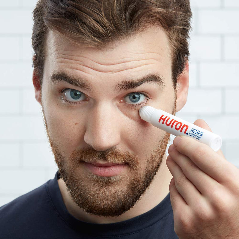 Huron - Men's Cool & De-puff Eye Stick- Refreshing serum with cooling rollerball applicator targets puffiness and dark circles. Soothes, hydrates and smoothes lines. 100% vegan, cruelty-free. 13.5ml. HURON
