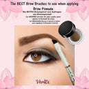 Eyebrow Brush Kit Thin Angled - Eye Brow Concealer Contour Brush to Shape and Conceal Eyes Duo Spoolie Brushes Firm Bristles Definer for Filling Pomade Gel | Defining Arches Winged Eyeliner Stencil Vertex